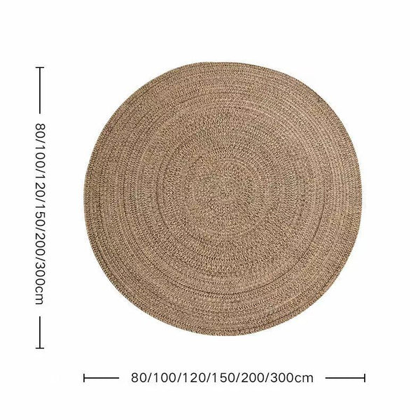 Round Wabi-Sabi Style Handwoven Jute Rug