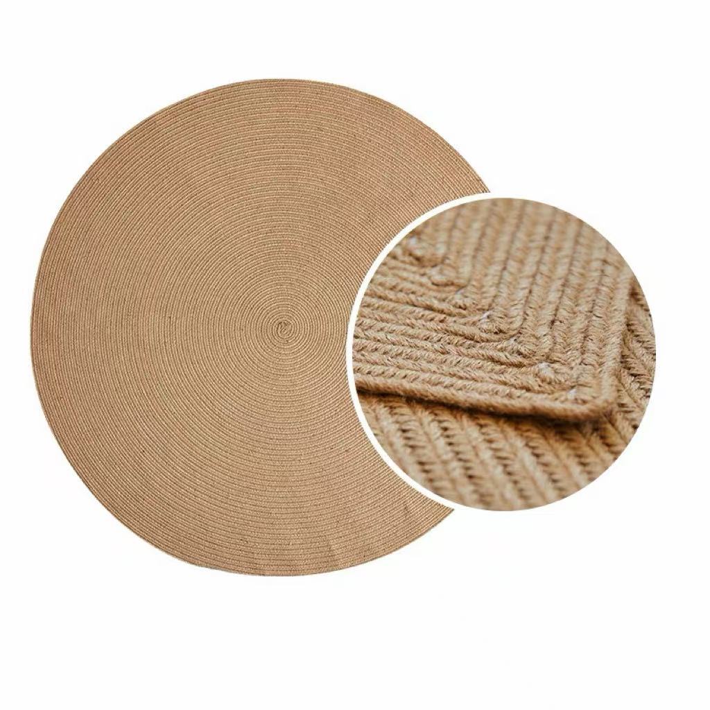 Round Wabi-Sabi Style Handwoven Jute Rug