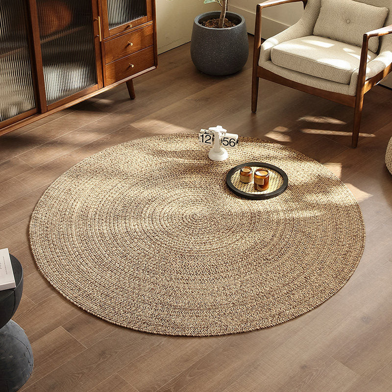 Round Wabi-Sabi Style Handwoven Jute Rug
