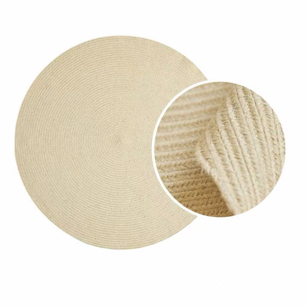 Round Wabi-Sabi Style Handwoven Jute Rug