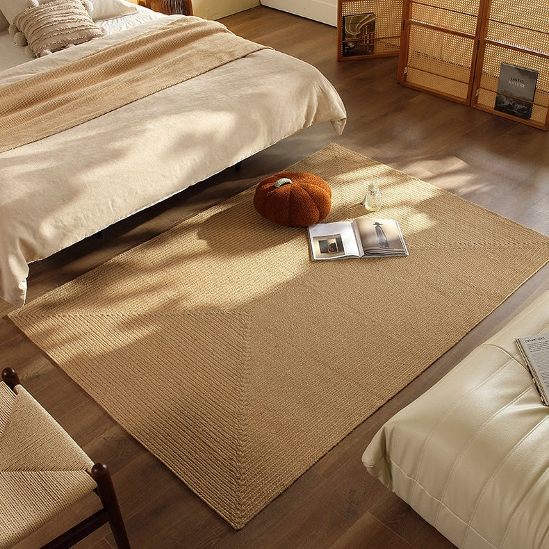 Round Wabi-Sabi Style Handwoven Jute Rug Secondary image