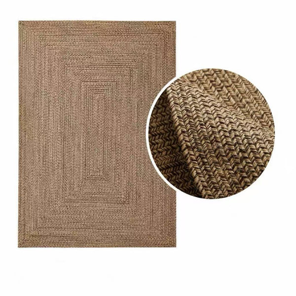 Round Wabi-Sabi Style Handwoven Jute Rug