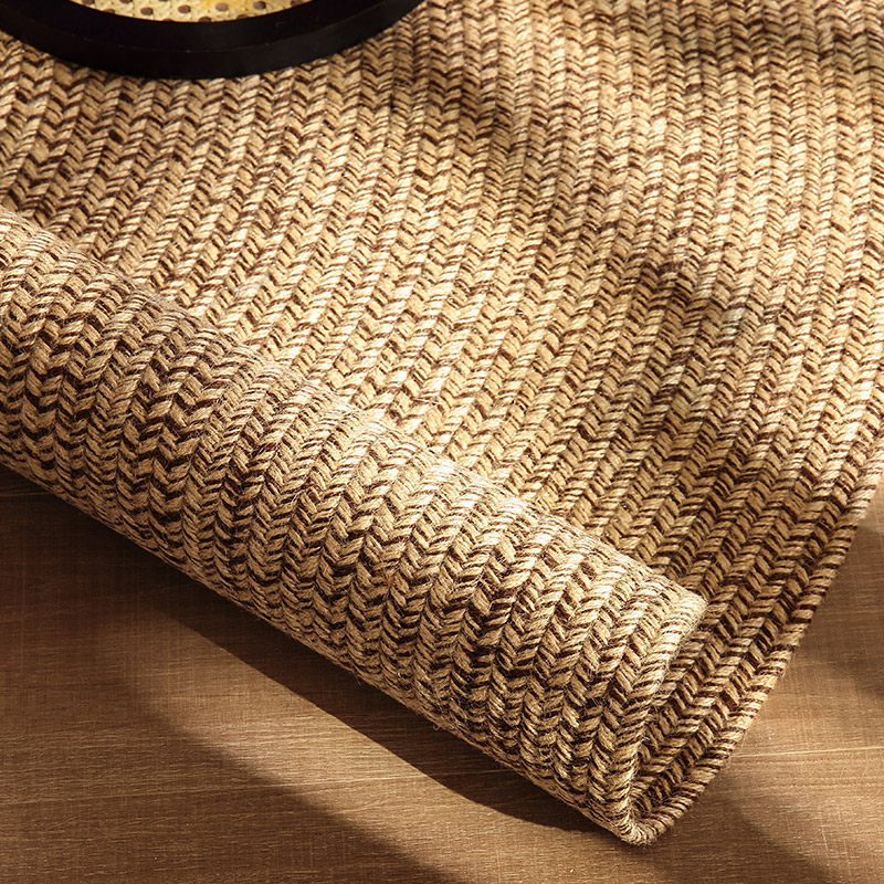 Round Wabi-Sabi Style Handwoven Jute Rug