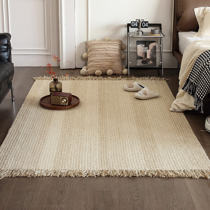 Natural Jute Linen Hand-Woven Tasselled Rug