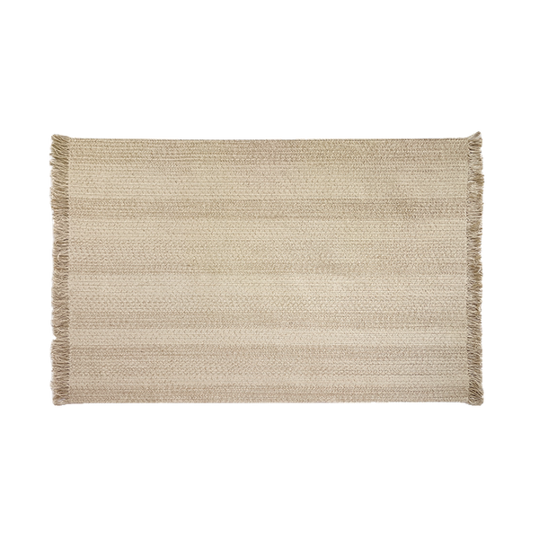 Natural Jute Linen Hand-Woven Tasselled Rug