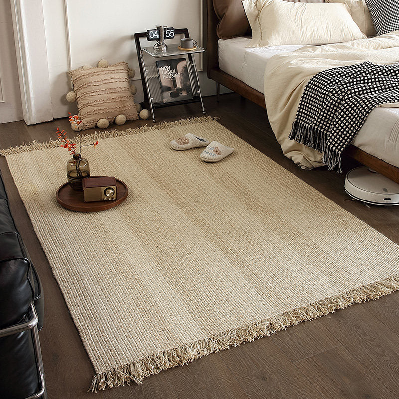 Natural Jute Linen Hand-Woven Tasselled Rug Main image