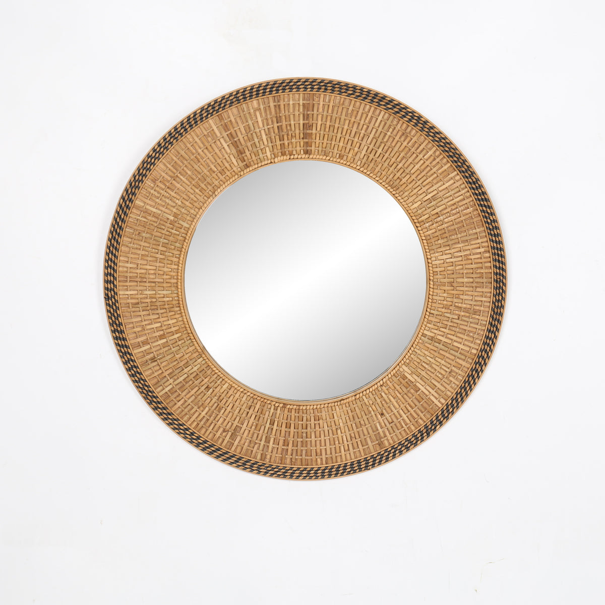 Round Mirror Wicker Rattan Boho Wall Hanging Decor