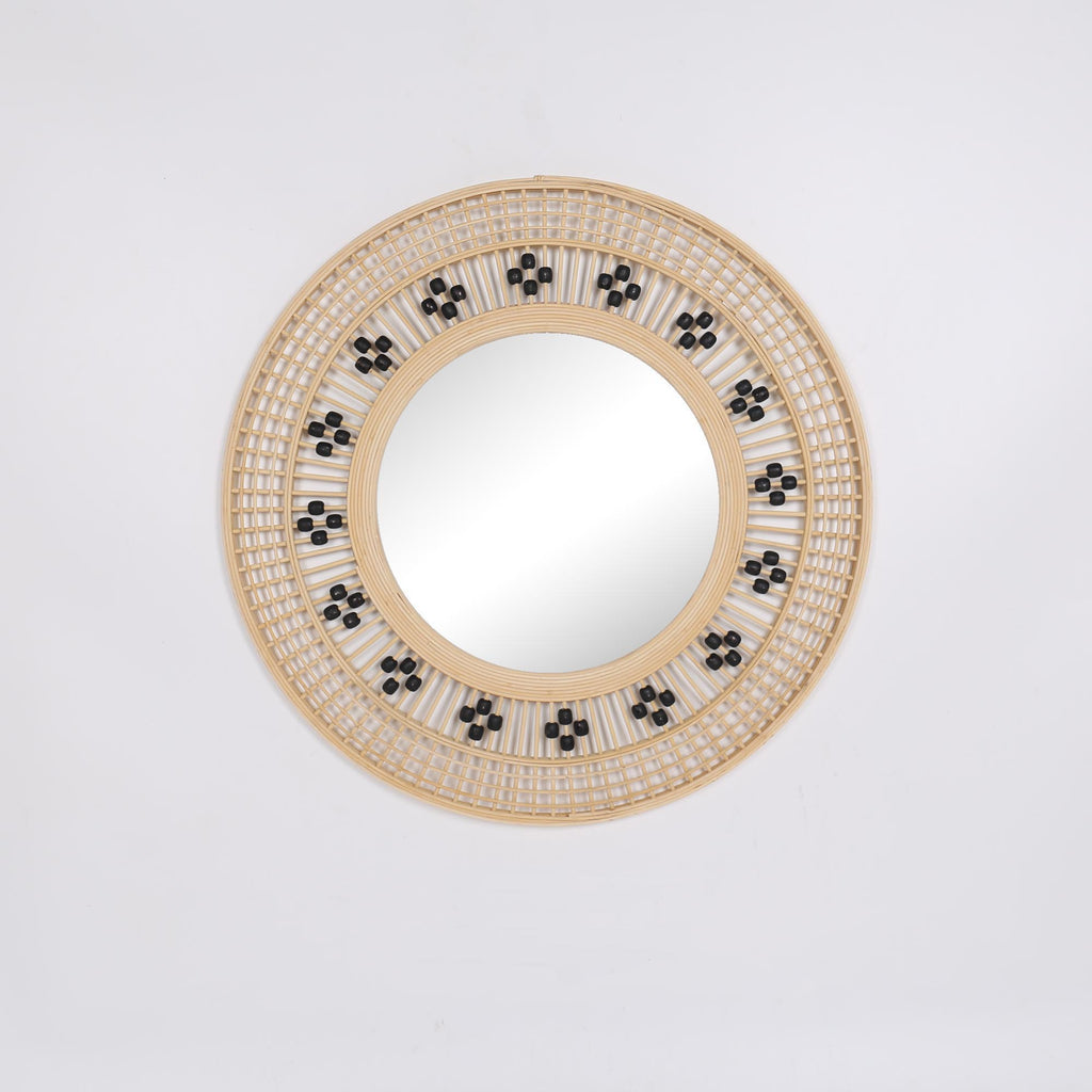 Handmade Rattan Woven Round Mirror