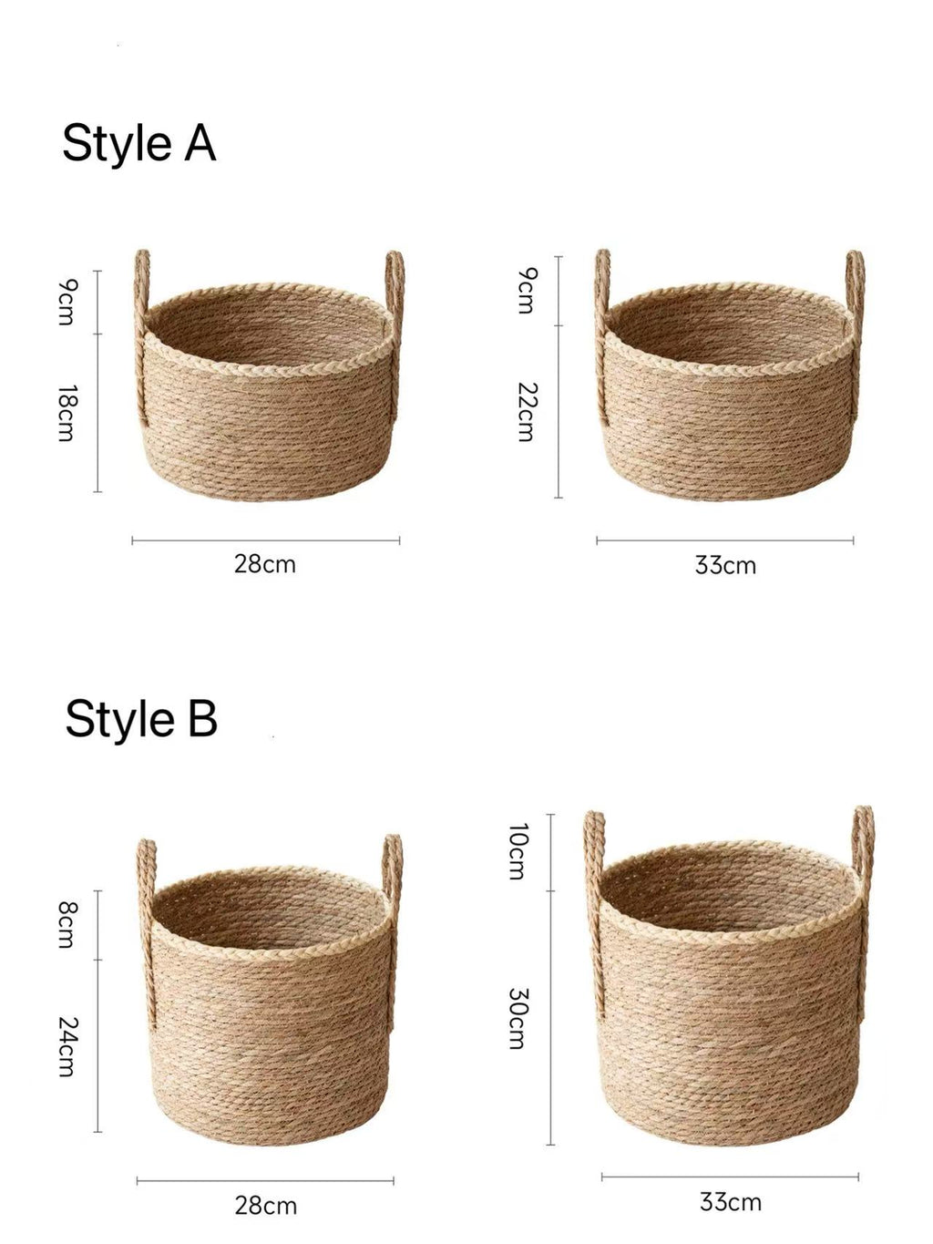 2-Piece Set Rattan Basket Storage Basket