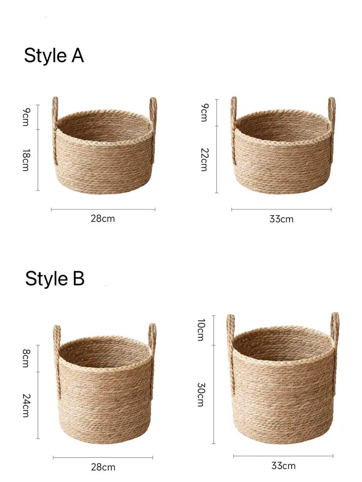 2-Piece Set Rattan Basket Storage Basket