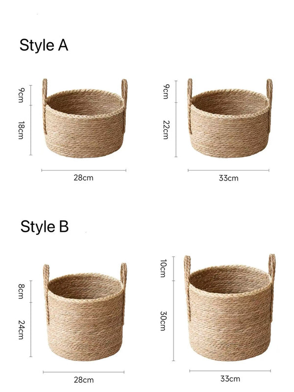 2-Piece Set Rattan Basket Storage Basket