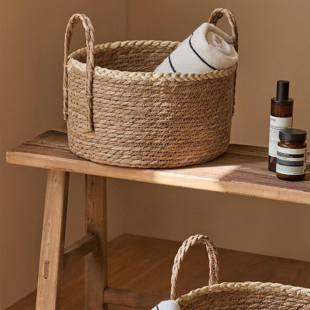 2-Piece Set Rattan Basket Storage Basket