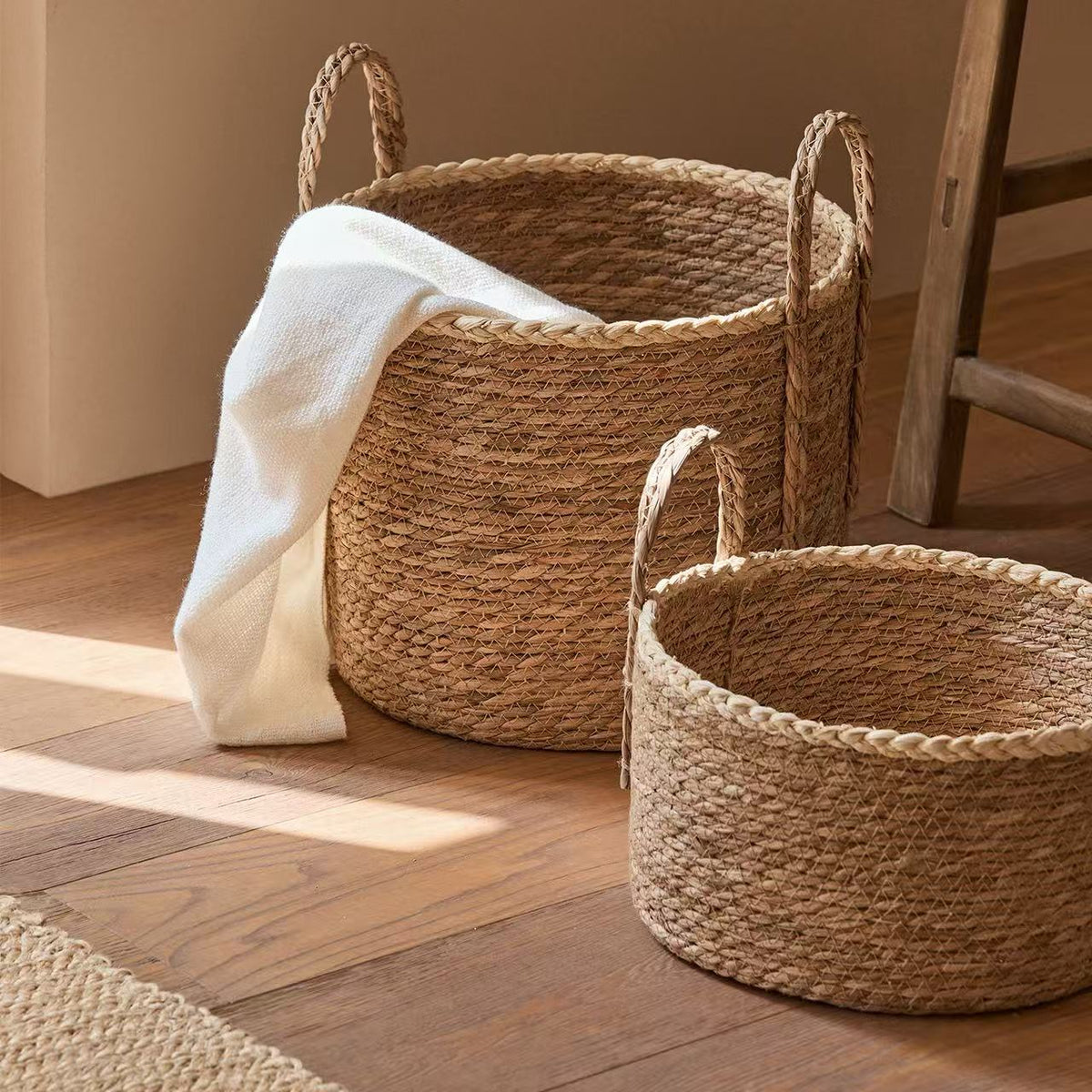 2-Piece Set Rattan Basket Storage Basket
