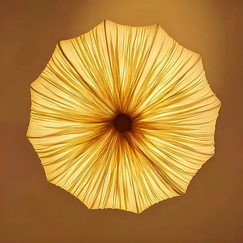 Modern Pleated Fabric Chandelier Japandi Organic Pendant Light