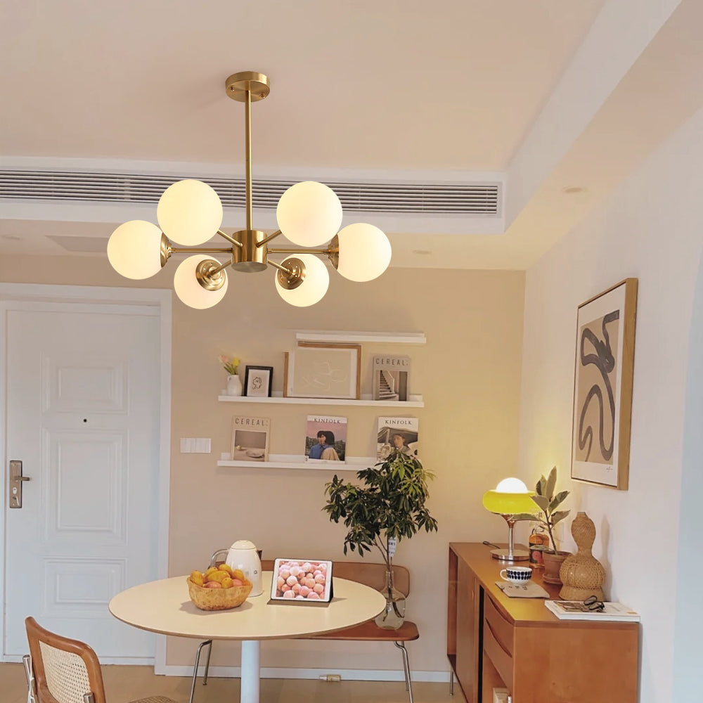 Metal & Glass Pendant Light Modern Living Room Hanging Fixture Main image