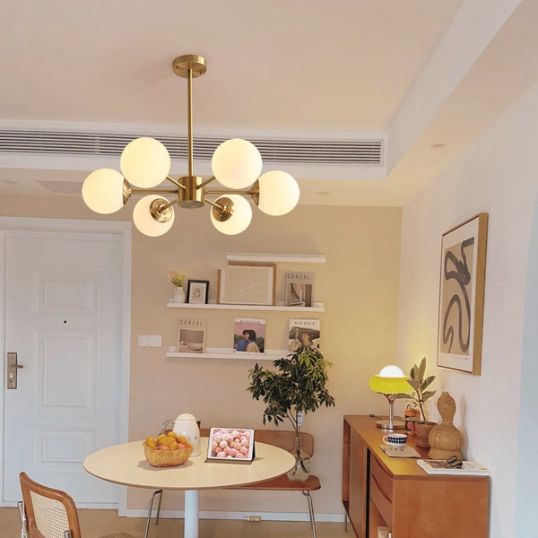 Metal & Glass Pendant Light Modern Living Room Hanging Fixture