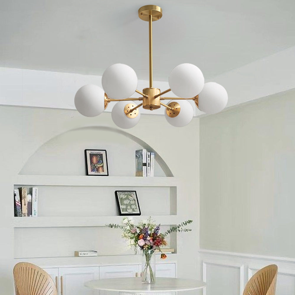 Metal & Glass Pendant Light Modern Living Room Hanging Fixture Secondary image