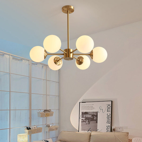 Metal & Glass Pendant Light Modern Living Room Hanging Fixture