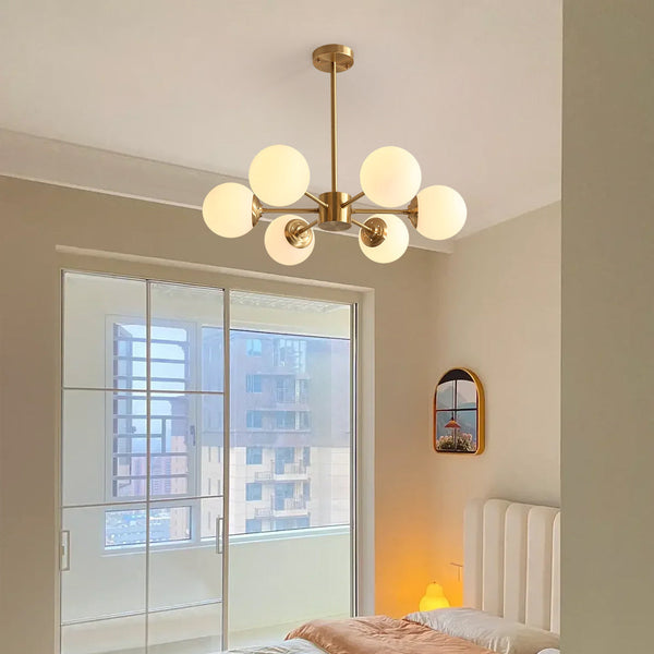 Metal & Glass Pendant Light Modern Living Room Hanging Fixture