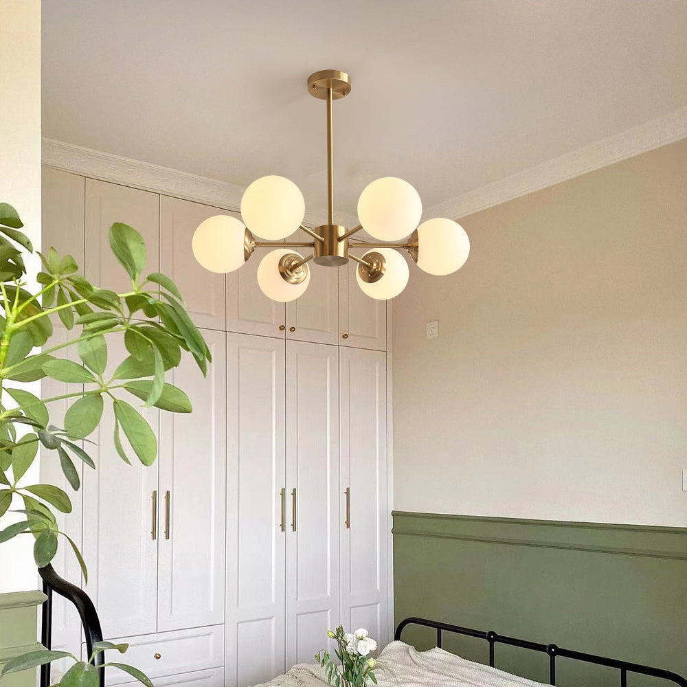 Metal & Glass Pendant Light Modern Living Room Hanging Fixture