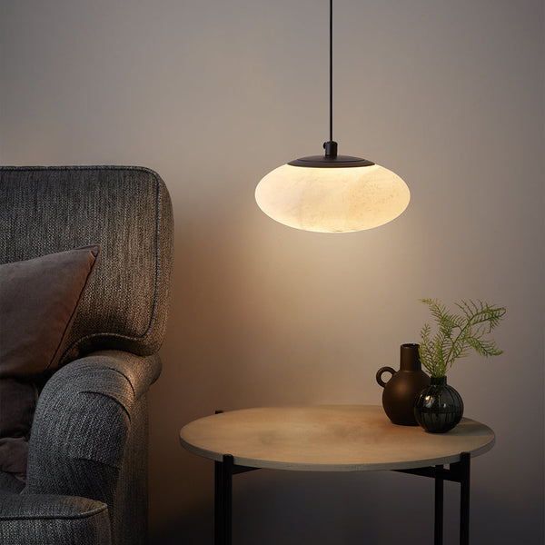 Minimalist Marble Pendant Light Circular Lampshade Chandelier