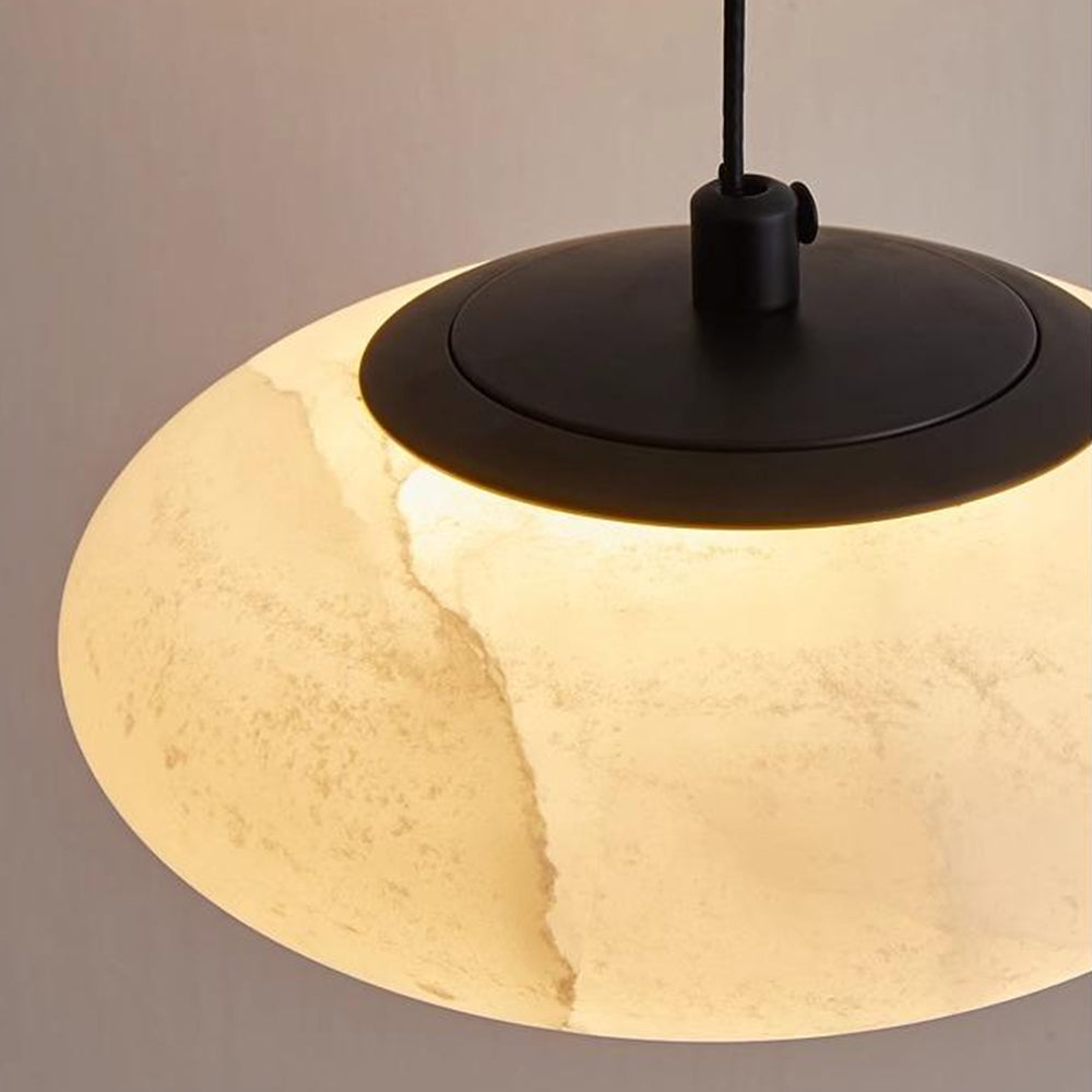 Minimalist Marble Pendant Light Circular Lampshade Chandelier