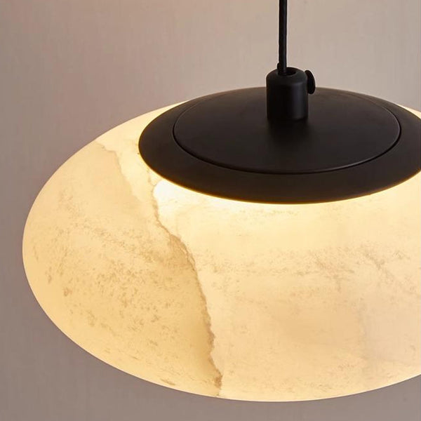Minimalist Marble Pendant Light Circular Lampshade Chandelier