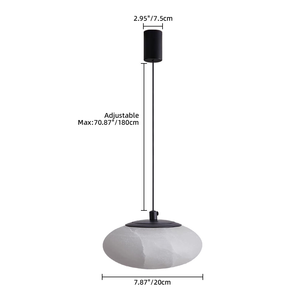 Minimalist Marble Pendant Light Circular Lampshade Chandelier