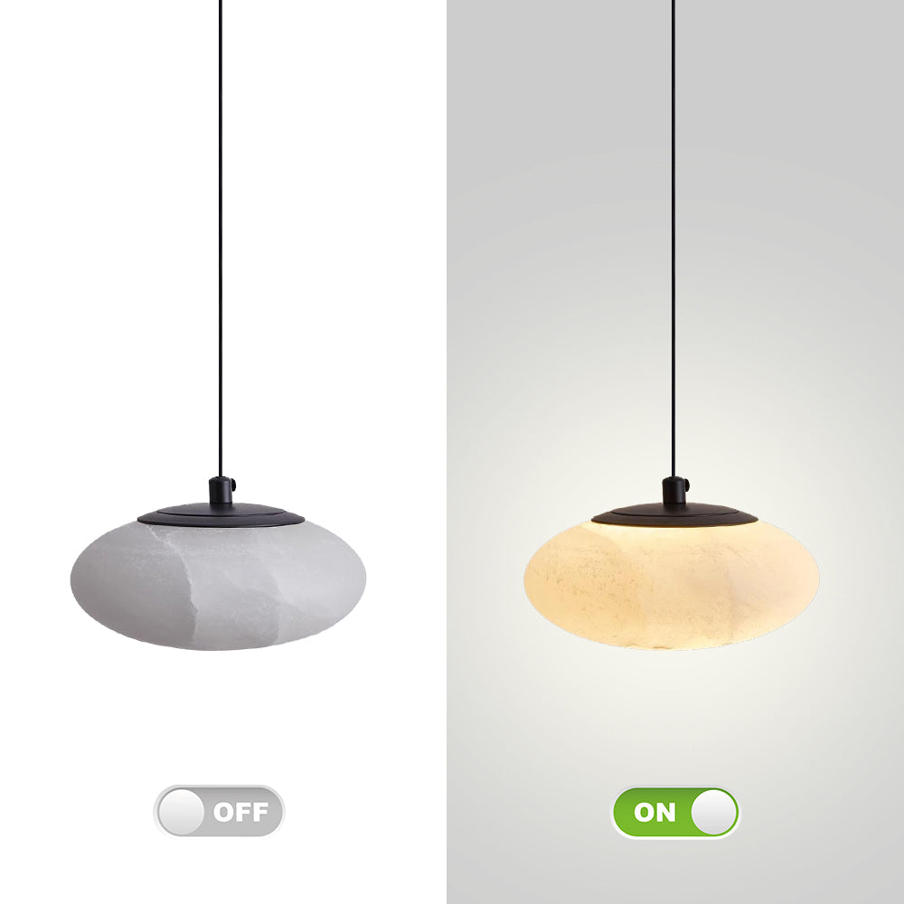 Minimalist Marble Pendant Light Circular Lampshade Chandelier