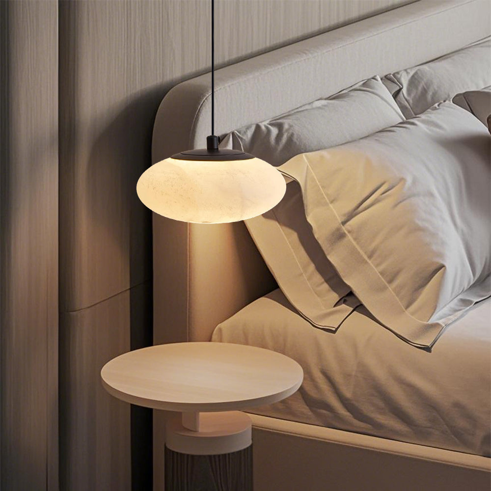 Minimalist Marble Pendant Light Circular Lampshade Chandelier