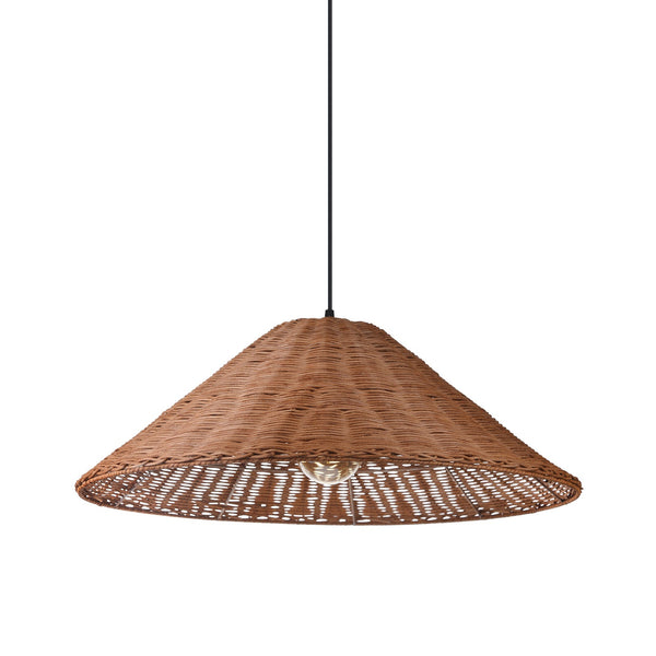 Hand-Woven Rattan Umbrella Pendant Light Farmhouse Retro Chandelier