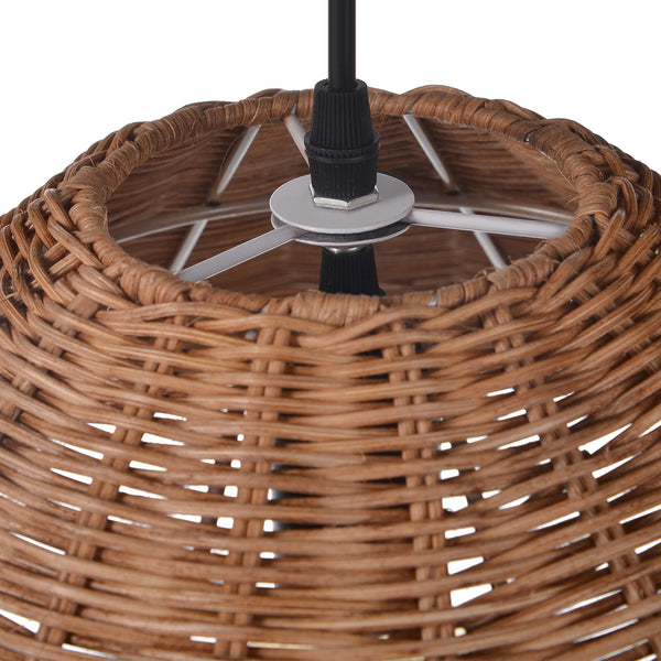 Hand-Woven Rattan Umbrella Pendant Light Farmhouse Retro Chandelier