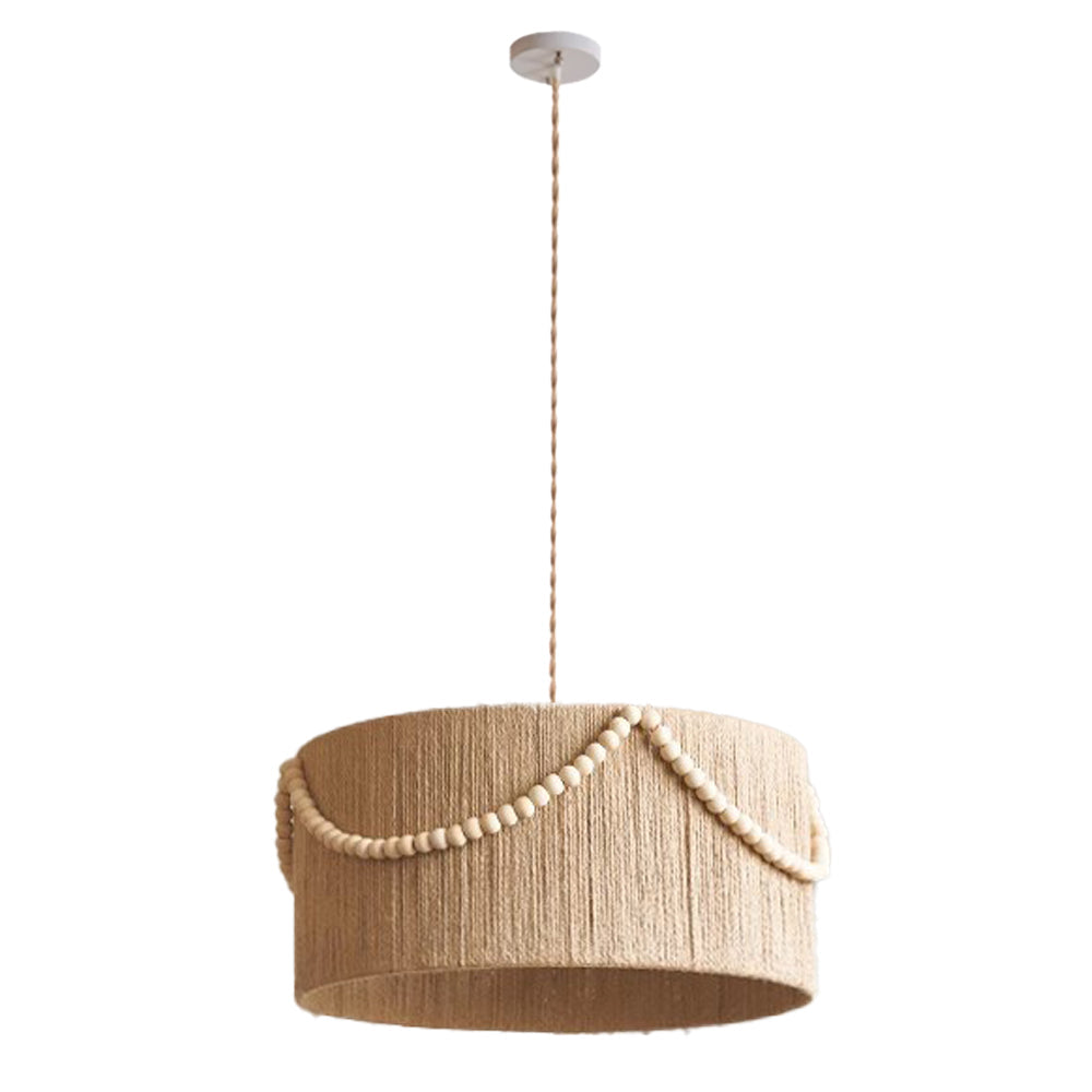Bohemian Hemp Rope Pendant Light Cylindrical Living Room & Bedroom Chandelier