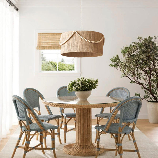 Bohemian Hemp Rope Pendant Light Cylindrical Living Room & Bedroom Chandelier