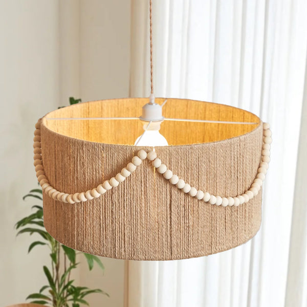 Bohemian Hemp Rope Pendant Light Cylindrical Living Room & Bedroom Chandelier