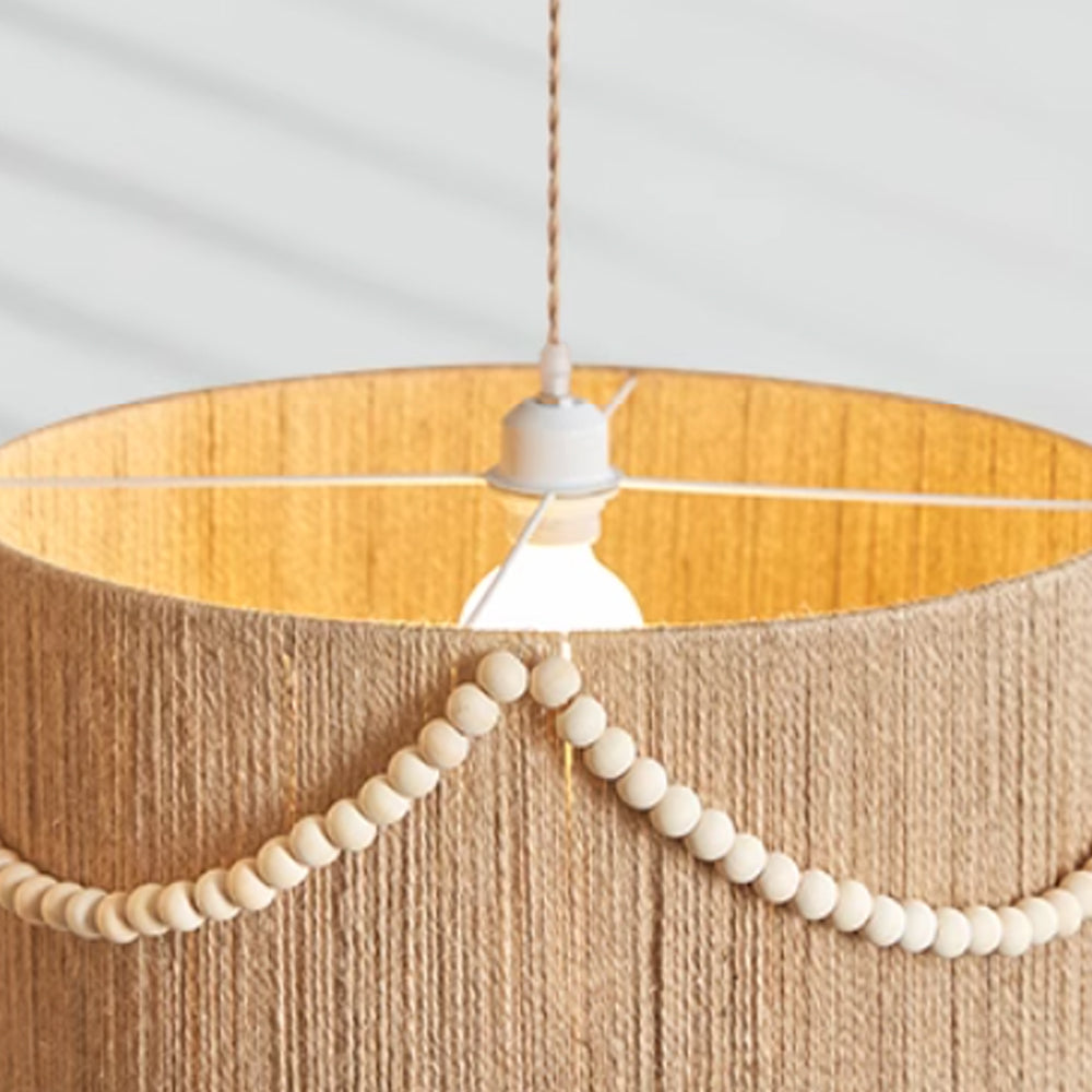 Bohemian Hemp Rope Pendant Light Cylindrical Living Room & Bedroom Chandelier
