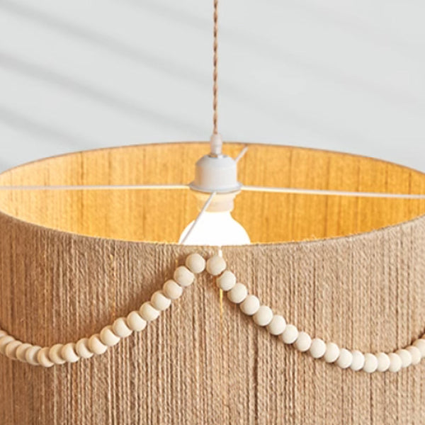 Bohemian Hemp Rope Pendant Light Cylindrical Living Room & Bedroom Chandelier