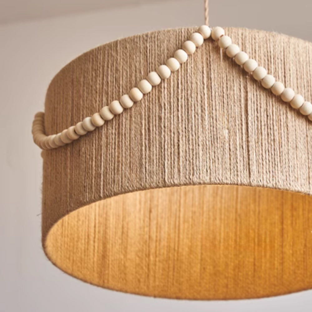 Bohemian Hemp Rope Pendant Light Cylindrical Living Room & Bedroom Chandelier