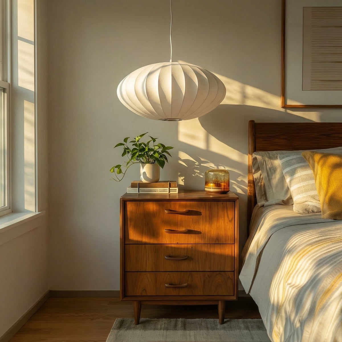 Nordic Modern Fabric Pendant Light Chandelier for Staircase & Living Room