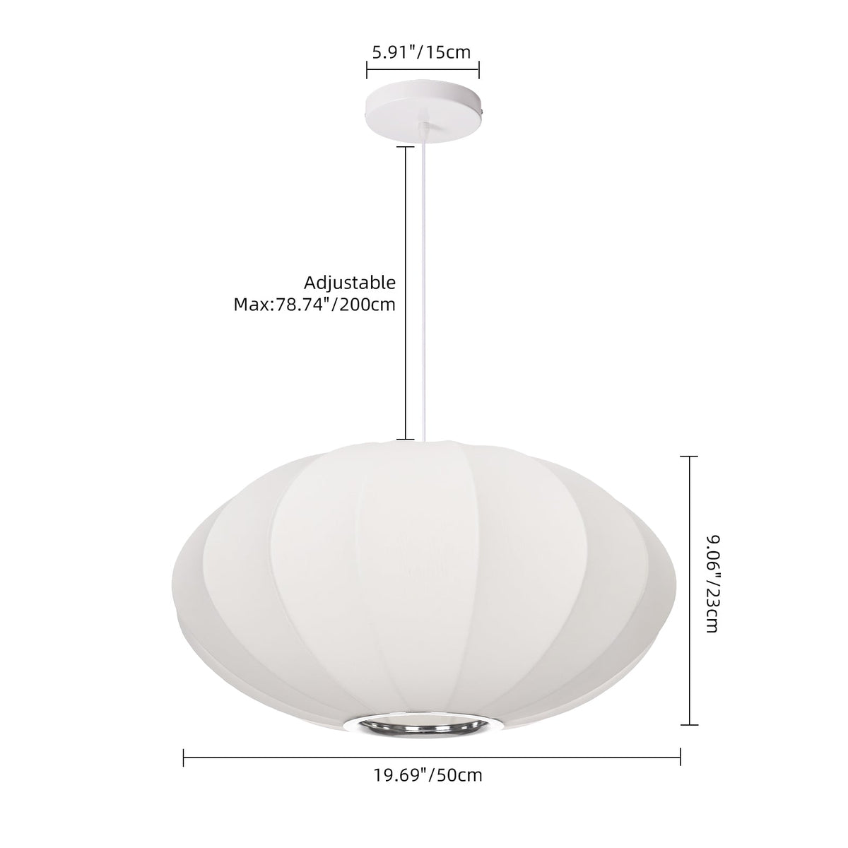 Nordic Modern Fabric Pendant Light Chandelier for Staircase & Living Room