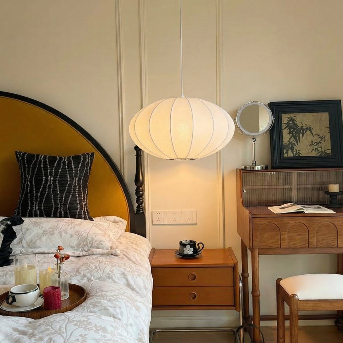 Nordic Modern Fabric Pendant Light Chandelier for Staircase & Living Room