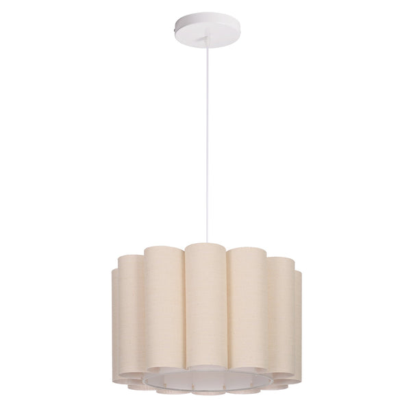 Modern Pleated Fabric Pendant Light Scalloped Drum Chandelier