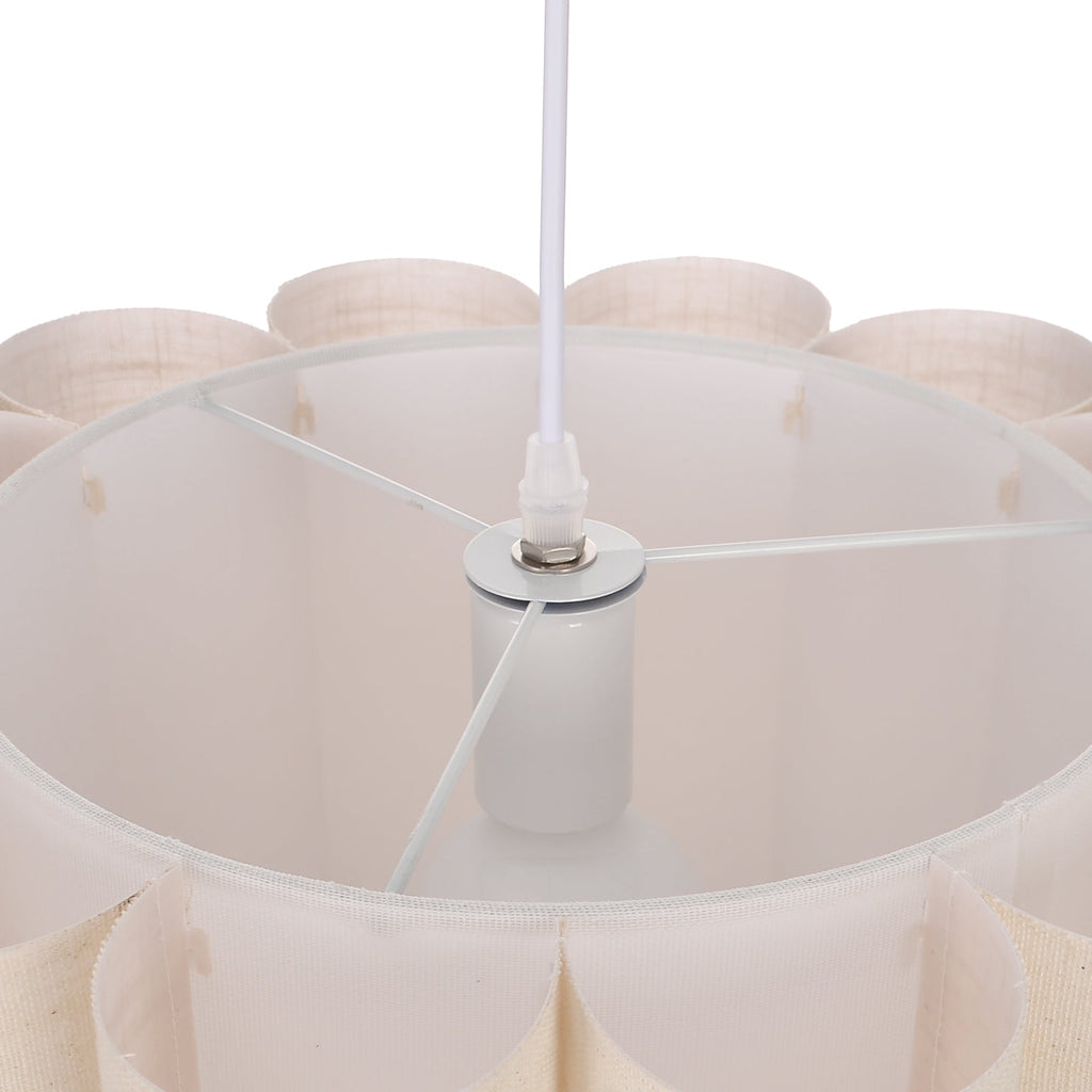 Modern Pleated Fabric Pendant Light Scalloped Drum Chandelier