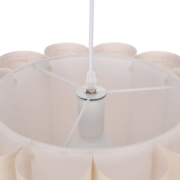 Modern Pleated Fabric Pendant Light Scalloped Drum Chandelier