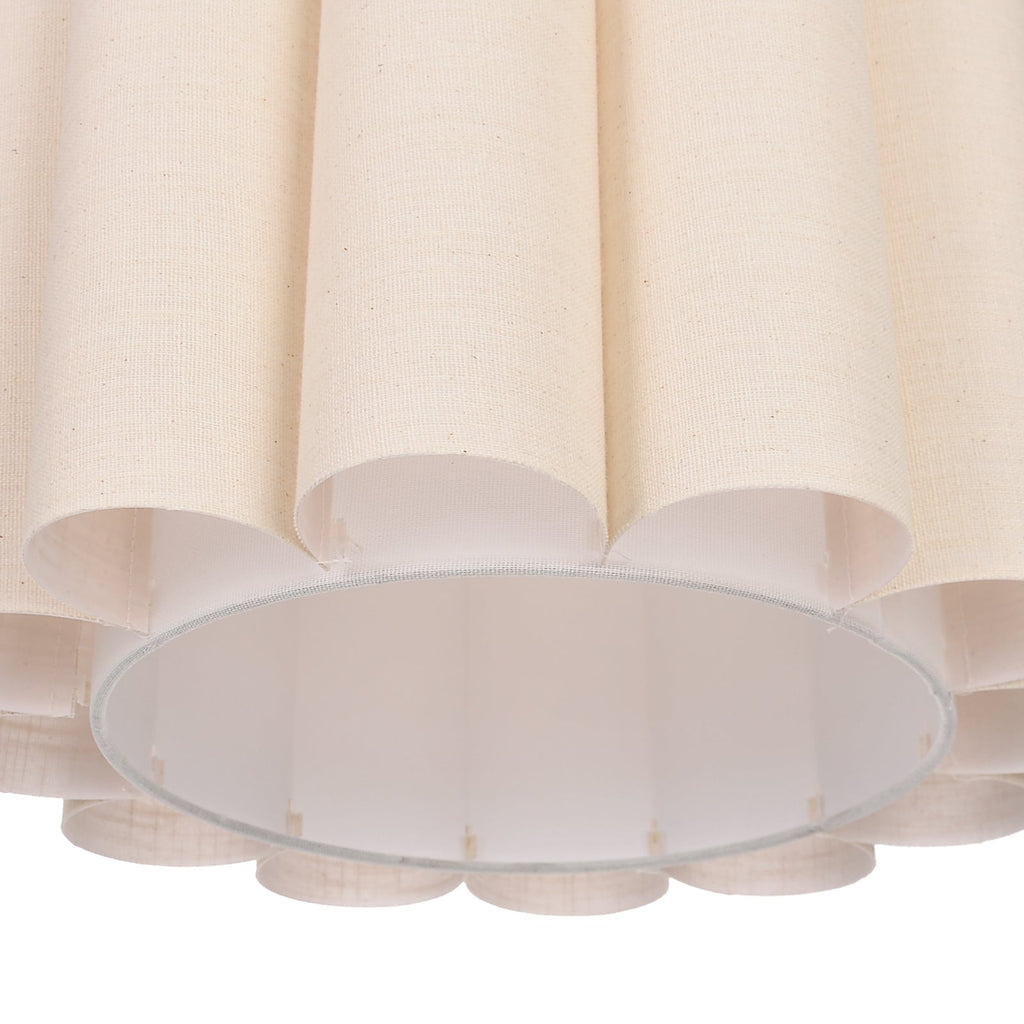 Modern Pleated Fabric Pendant Light Scalloped Drum Chandelier