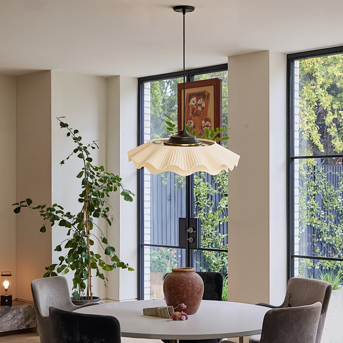 Modern French Fabric Pendant Light Dining Room Chandelier