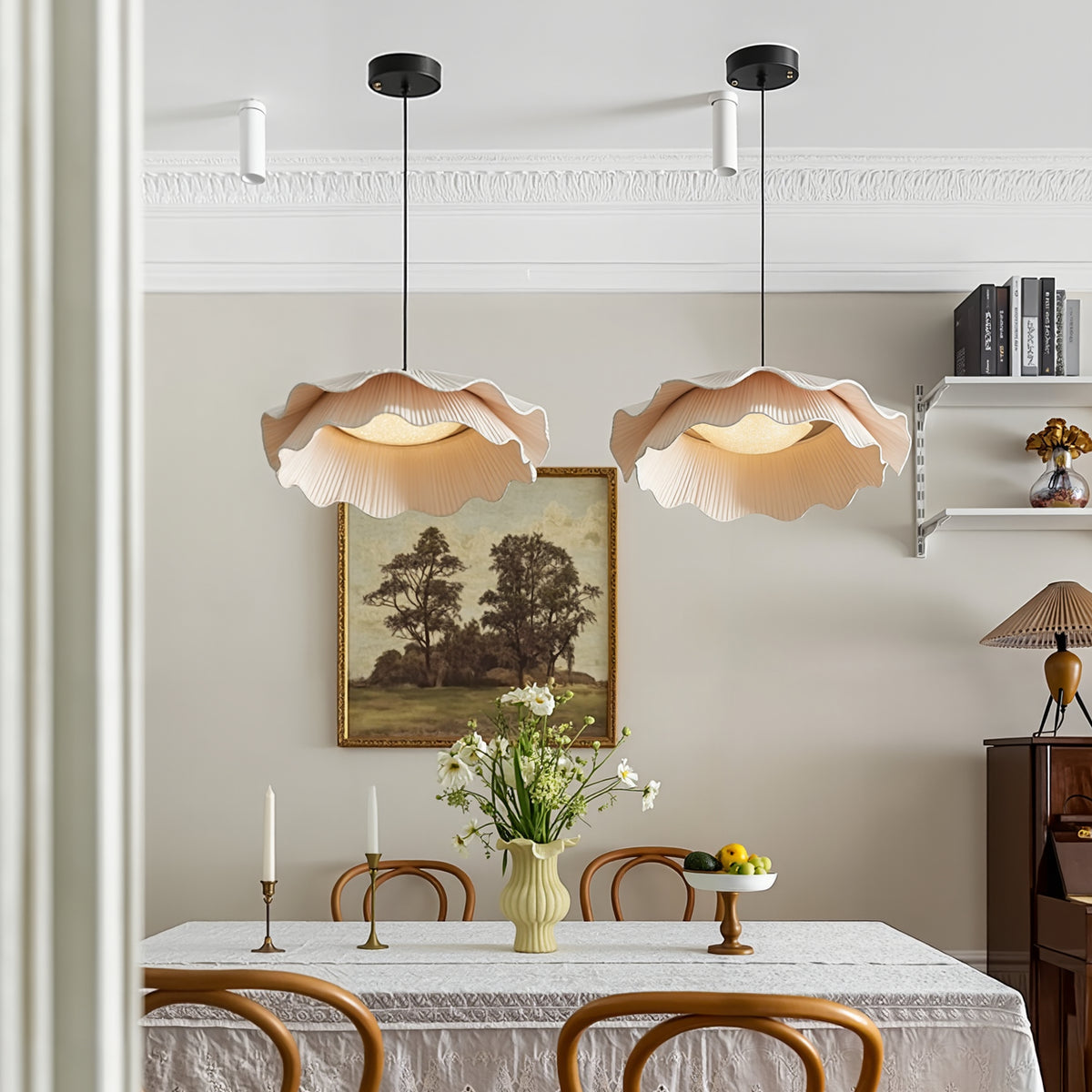 Modern French Fabric Pendant Light Dining Room Chandelier