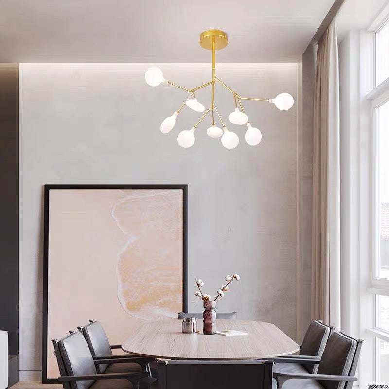 Modern Firefly LED Chandelier Nordic Leaf Branch Pendant Light