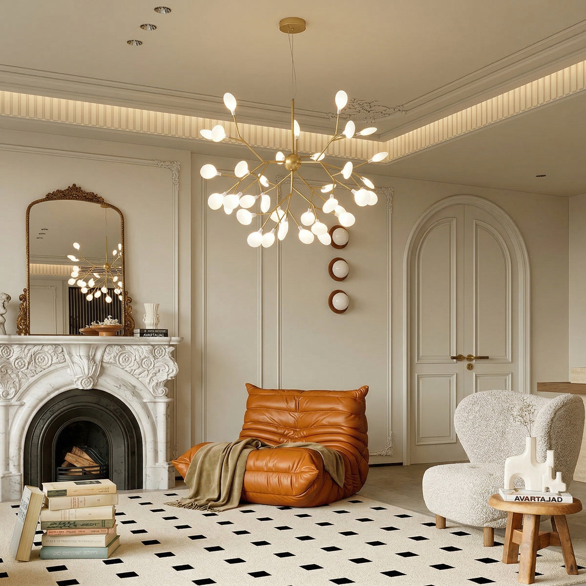 Modern Firefly LED Chandelier Nordic Leaf Branch Pendant Light