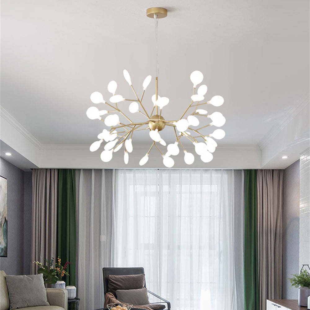 Modern Firefly LED Chandelier Nordic Leaf Branch Pendant Light